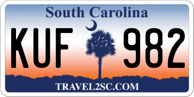 SC license plate KUF982