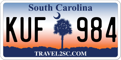 SC license plate KUF984