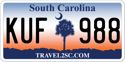 SC license plate KUF988