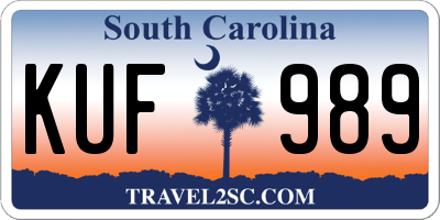 SC license plate KUF989