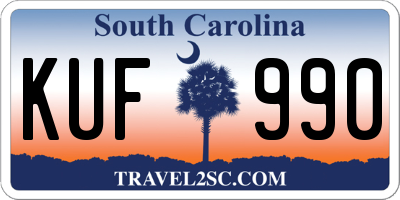SC license plate KUF990