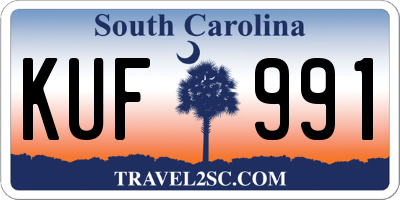 SC license plate KUF991