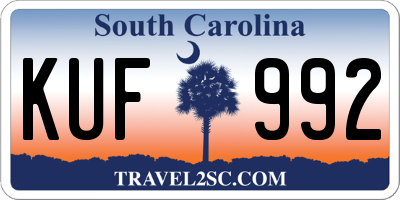 SC license plate KUF992