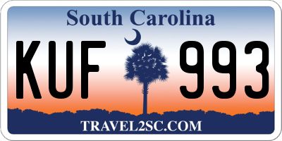 SC license plate KUF993