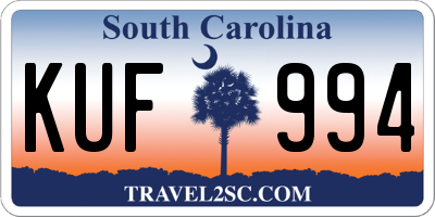 SC license plate KUF994