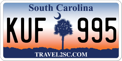 SC license plate KUF995