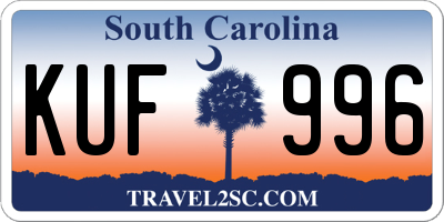 SC license plate KUF996