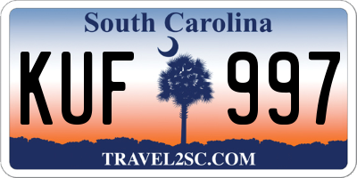 SC license plate KUF997