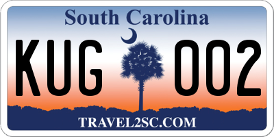 SC license plate KUG002