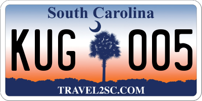 SC license plate KUG005