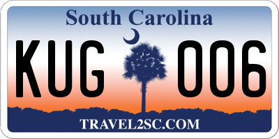 SC license plate KUG006