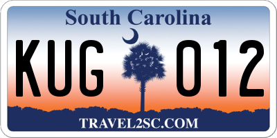 SC license plate KUG012