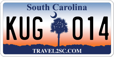 SC license plate KUG014