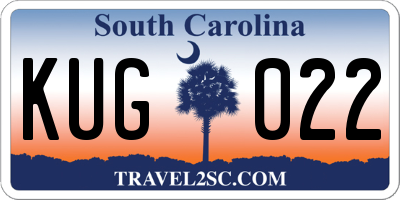 SC license plate KUG022