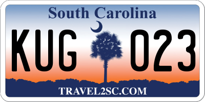SC license plate KUG023