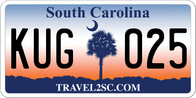 SC license plate KUG025