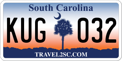 SC license plate KUG032
