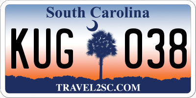 SC license plate KUG038