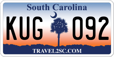 SC license plate KUG092