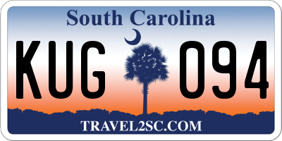 SC license plate KUG094