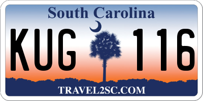 SC license plate KUG116
