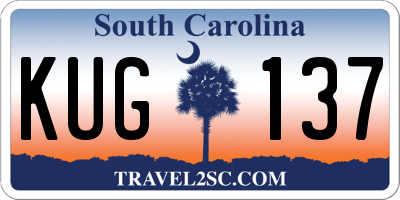 SC license plate KUG137