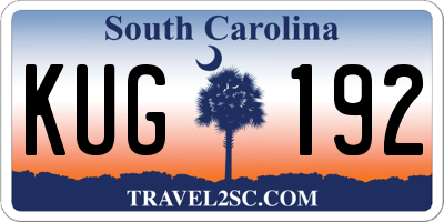 SC license plate KUG192