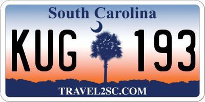 SC license plate KUG193