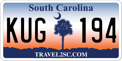 SC license plate KUG194