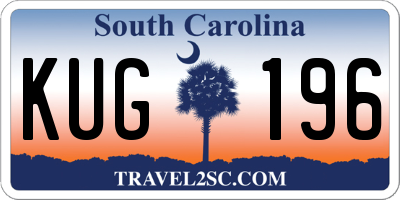 SC license plate KUG196