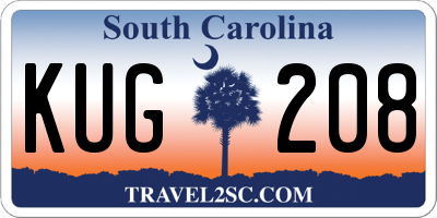 SC license plate KUG208