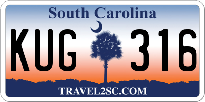 SC license plate KUG316