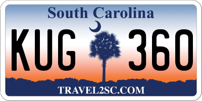 SC license plate KUG360