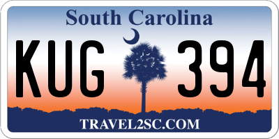 SC license plate KUG394