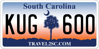 SC license plate KUG600