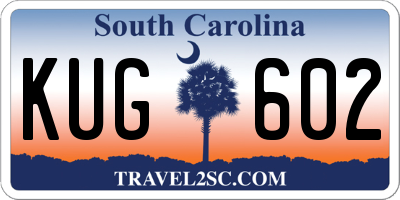 SC license plate KUG602