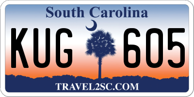 SC license plate KUG605