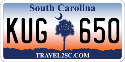 SC license plate KUG650