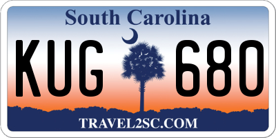 SC license plate KUG680