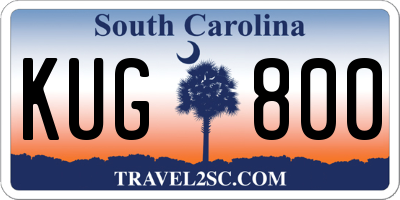 SC license plate KUG800