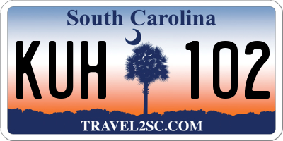 SC license plate KUH102