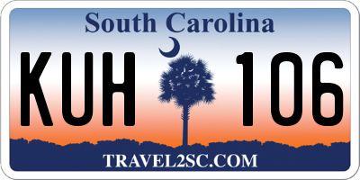 SC license plate KUH106