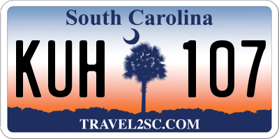 SC license plate KUH107