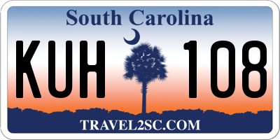 SC license plate KUH108