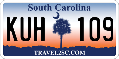 SC license plate KUH109