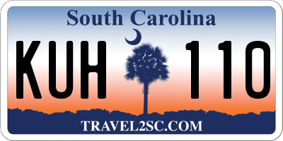 SC license plate KUH110