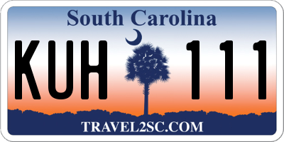 SC license plate KUH111