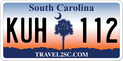 SC license plate KUH112