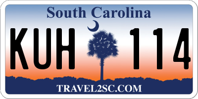SC license plate KUH114