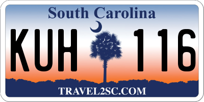 SC license plate KUH116